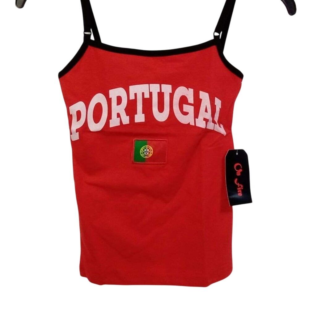 On Fire Portugal Flag Graphic Camisole Tank Top